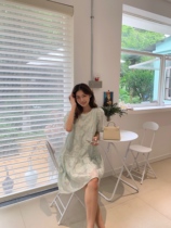 Fan Squad Sea Salt Green Lvzi Customized Embroidered Flower Doll Dress Top and Bottom Suit