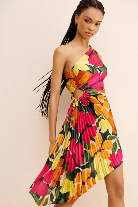 American Brand Dr*Es Forum Modern Gorgeous Printed Asymmetrical Dress