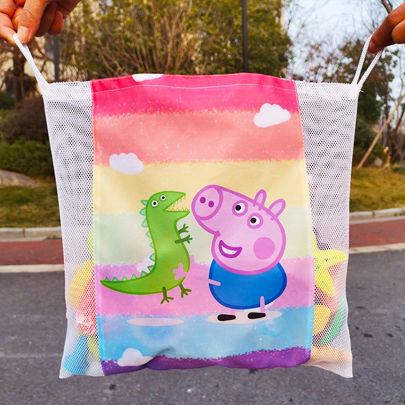 Baby bath toy storage bag children duckling baby bathroom water swimming shower toy vibrato hook