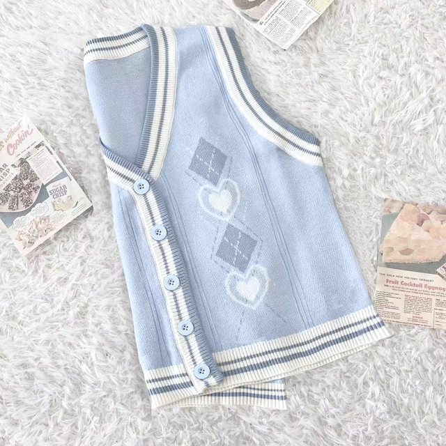 ການອອກແບບຕົ້ນສະບັບ vest rhombus JK cardigan vest sweater versatile sleeveless sweater vest