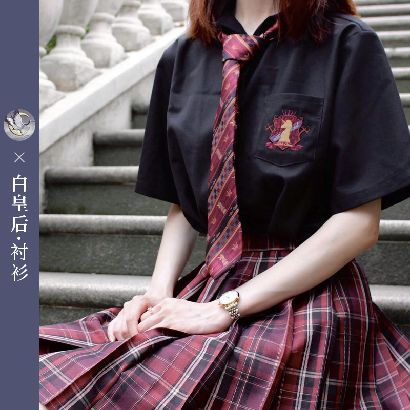 (Fairy Club) Original JK White Queen Orthodox Uniform Embroidered Cotton Short-sleeved Shirt (Delivered within 3 days)