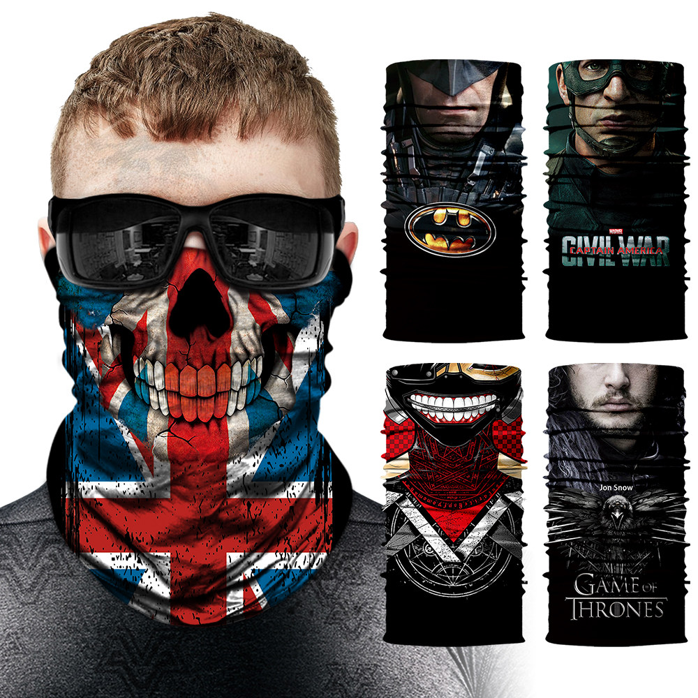 Captain America Skull Batman Sunscreen 3D Magic Bandana Riding Variety Scarf Men's Scarf Women's Neck Cover Mask