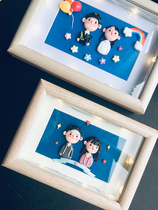 Clay Photo Frame Photo Custom Handmade Dime Girlfriends Wedding Walking Heart Gift Live-action Portrait Custom Utility Model