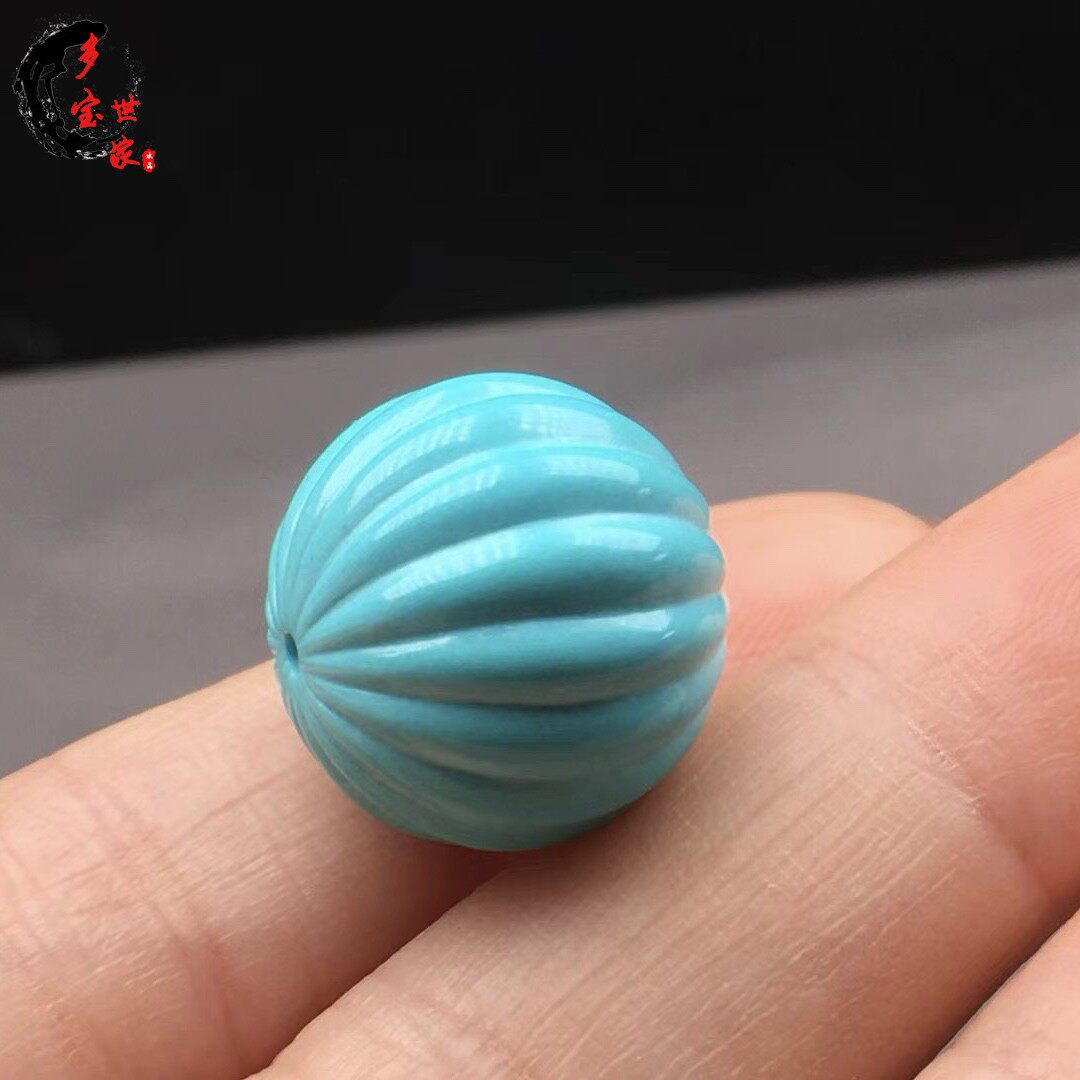 Original Mine Green Pine Stone Pumpkin Pearl Loose Beads Round Pearl Carved Back Tattooate Beads Hand Condensed handstrings Single Everest Crystal Text Play Accessories