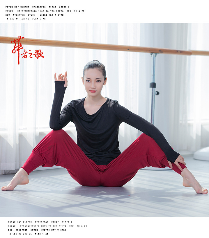 Modal dance dress đen vuông set set đề cập đến áo sơ mi dài tay cơ thể yoga quần áo tập yoga - Khiêu vũ / Thể dục nhịp điệu / Thể dục dụng cụ giày múa người lớn