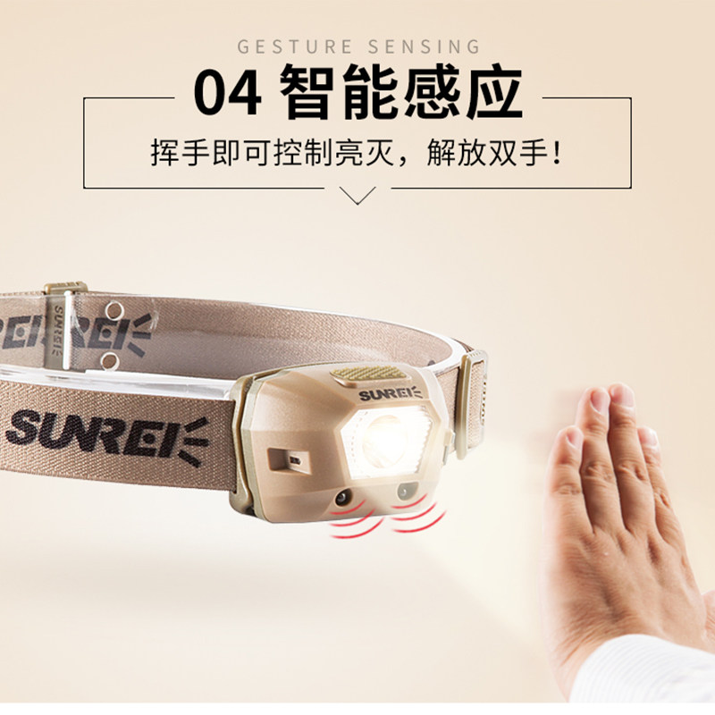 Shanlishi outdoor night fishing induction fishing special headlight strong light charging super bright head-mounted flashlight long battery life