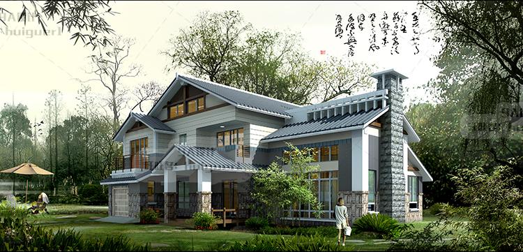 别墅PS后期 PSD分层高清素材建筑景观效果图 园林建筑外观...-7