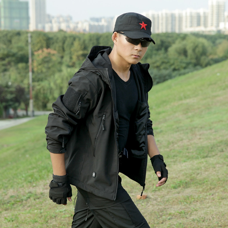 Submachine Clothing Male Tide Autumn Winter Plus Suede Thickened Warm Windproof Waterproof Jacket Single Layer Mountaineering Suit Camouflate Tactical Clothing