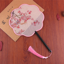 Eight-petal flower-shaped transparent ancient wind fan group fan Chinese style dance ancient costume court Hanfu womens summer round fan tassel