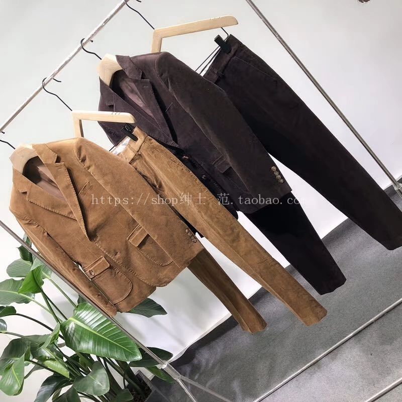Quạt quý ông 2018 mùa thu và mùa đông mới Anh retro yuppie nam Nhật Bản kinh doanh phù hợp với quần nhung kẻ