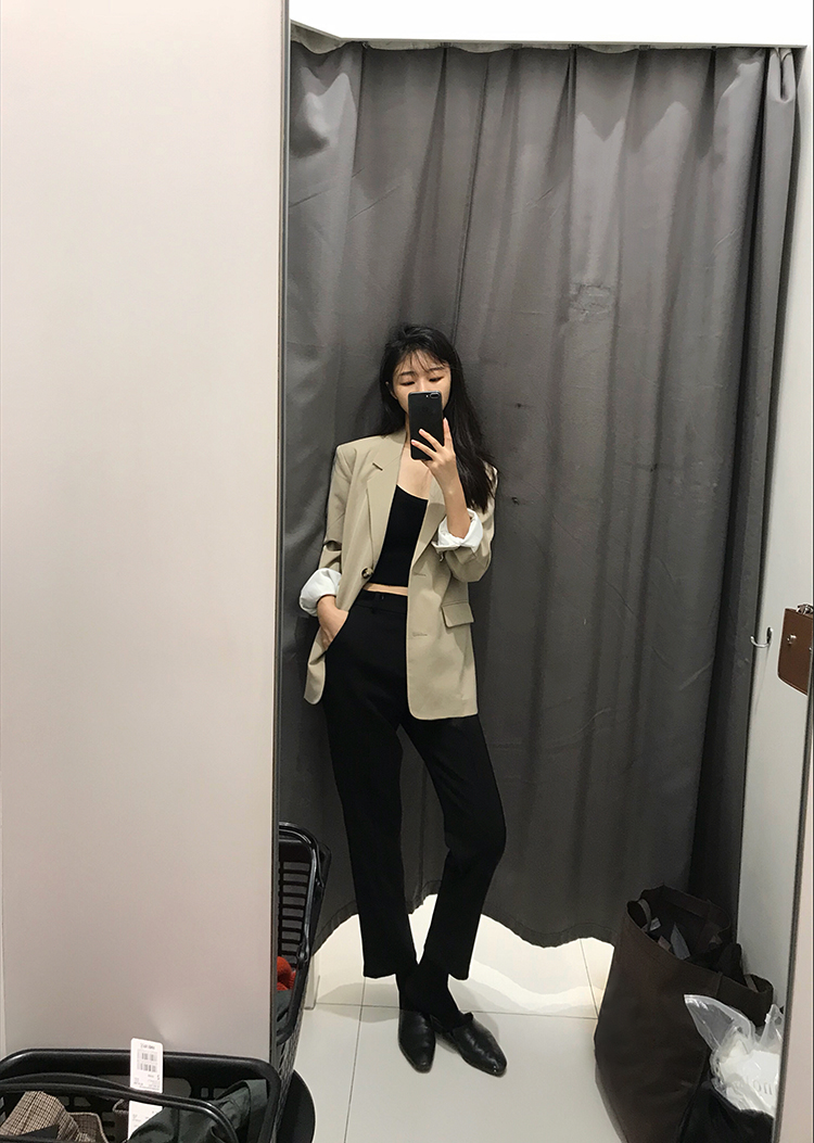 Yappie nữ2018 thu đông mới in cổ điển sang trọng kiểu Hàn Quốc phù hợp với áo khoác nữ áo vest nữ dáng dài