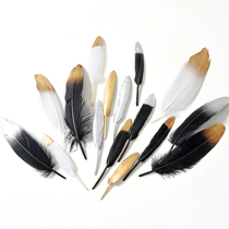 ins Nordic cold wind net red feather photography photo props Cosmetics Nail decoration spray gold natural goose feather
