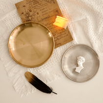 Golden retro tray gourmet decoration Gu Mei shooting Net red photography ornaments small ornaments pose photo props