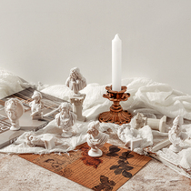 Mini resin plaster figurine Nordic portrait Xiawei decoration background ornaments Gu Mei photography props