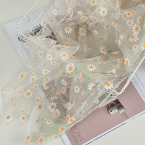 Japanese hipster background gauze small daisy print mesh gauze hand holding manicure photography props decoration