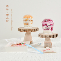 ins dessert table cake pan gourmet background photo props Mori wood tray photography ornaments shooting props