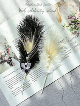 Shake sound net red wind handicraft Ostrich feather peacock hair Nail art Hand feather cosmetics photo photography props