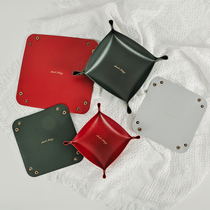 Nordic ins storage leather desktop storage tray accessories beauty makeup decoration ornaments photography photo props