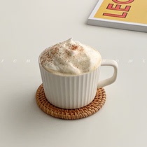 FCMJ minimalist retro vertical pattern coffee cup hand-made ins with trekking creative yogurt cup vintage Cup