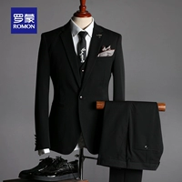 Luo Meng phù hợp với kinh doanh phù hợp với nam giới phù hợp với mỏng phù rể màu đen - Suit phù hợp blazer nam