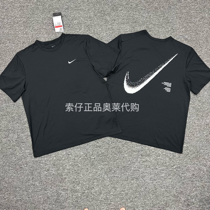 Nike/Nike New Men's Sports Training Sun Protection Quick-Drying Large Hook Print Short-Sleeved T-Shirt If2198