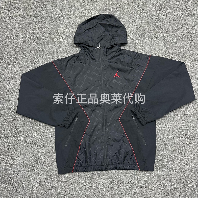 Nike/Nike Genuine Jordan Men's Hooded Woven Breathable Windproof Sports Jacket Hv0555-010 Nike/Nike Genuine Jordan Men's Hooded Woven Breathable Windproof Sports Jacket Hv0555-010