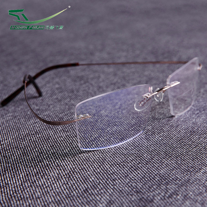 Horse-pedal swallow without frame double-light old glasses male and female style diamond cutting edge anti-fatigue anti-fatigue myopia