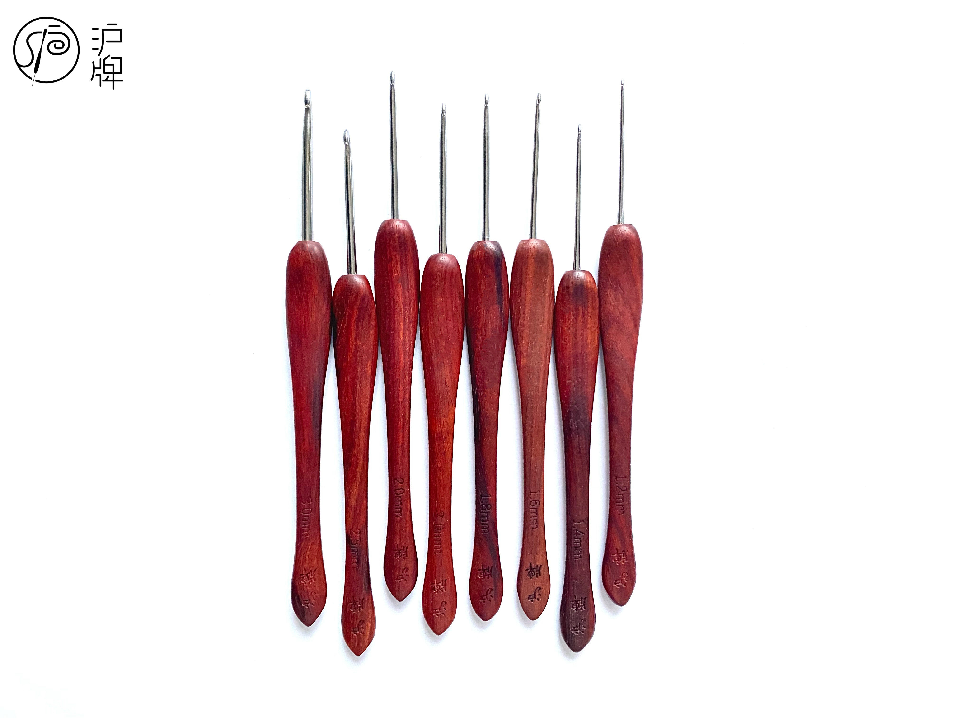 Shanghai brand crochet red sandalwood handle handmade stainless steel needle hot-selling knitting material Package Tool