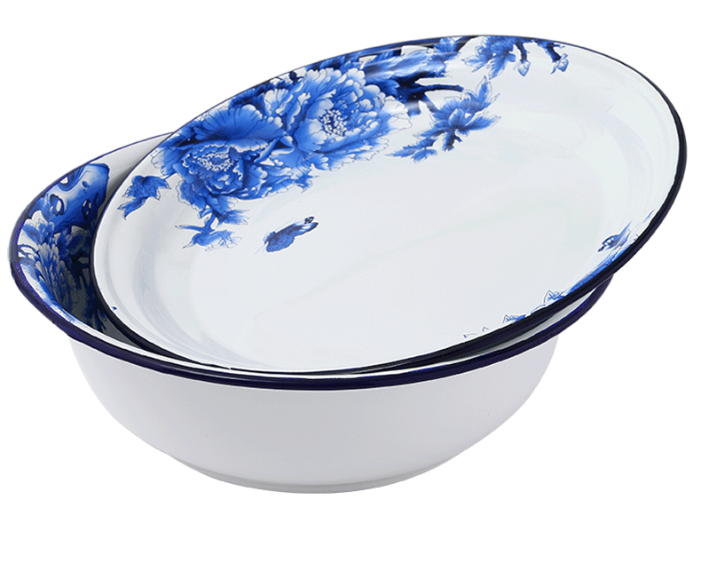 Enamel POTS with cover with freight insurance 】 【 soup basin Enamel plate compote tea tray Enamel basin basin soup basin