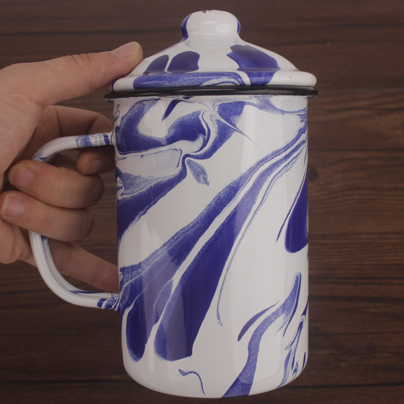 Enamel ins wind coffee cup cup old Enamel cup tea urn mark beer who iron China cups
