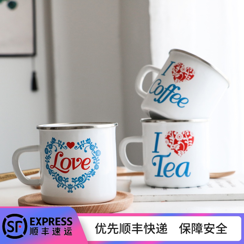 Upset with freight insurance 】 【 enamel cup cartoon creative glass mugs animal cup milk cup of coffee for breakfast