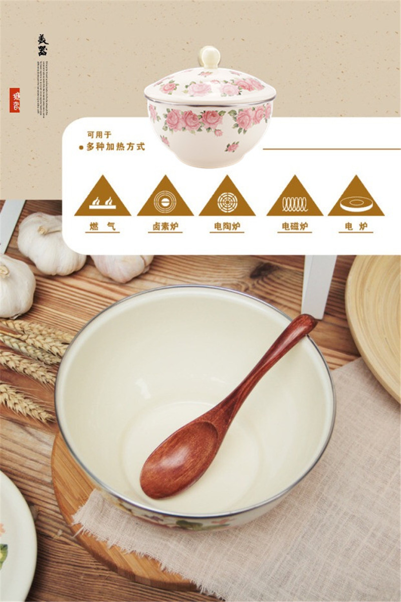 Enamel the sink bowl of restoring ancient ways with freight insurance 】 【 old fat bowl footed wing bowl of Enamel bowls