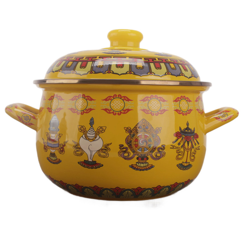 Minority characteristic tea pot enamel pot soup pot of sect eight treasures well binaural pot cooking pot stew pot