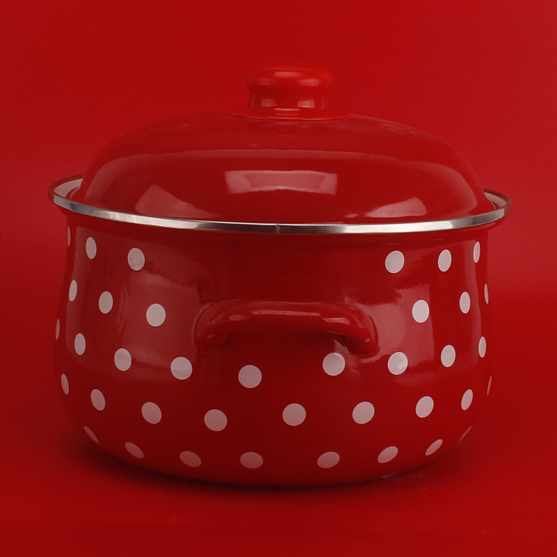 Enamel pot Enamel with freight insurance 】 【 soup pot stew ears flat home induction cooker