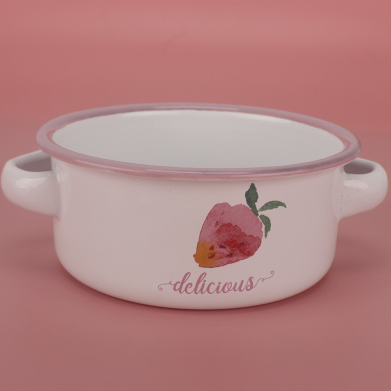 Strawberry cake for dessert enamel tableware series enamel enamel bowls children ultimately responds a cup of Strawberry bowl dish bowl of my ears