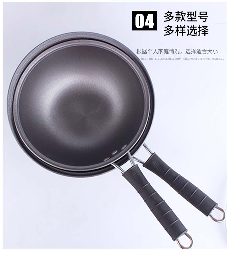 [Bảo hiểm vận chuyển miễn phí] gang nhỏ chảo chảo chảo có nắp sắt chảo phẳng nồi sắt đôi tai nồi chảo đá hoa cương