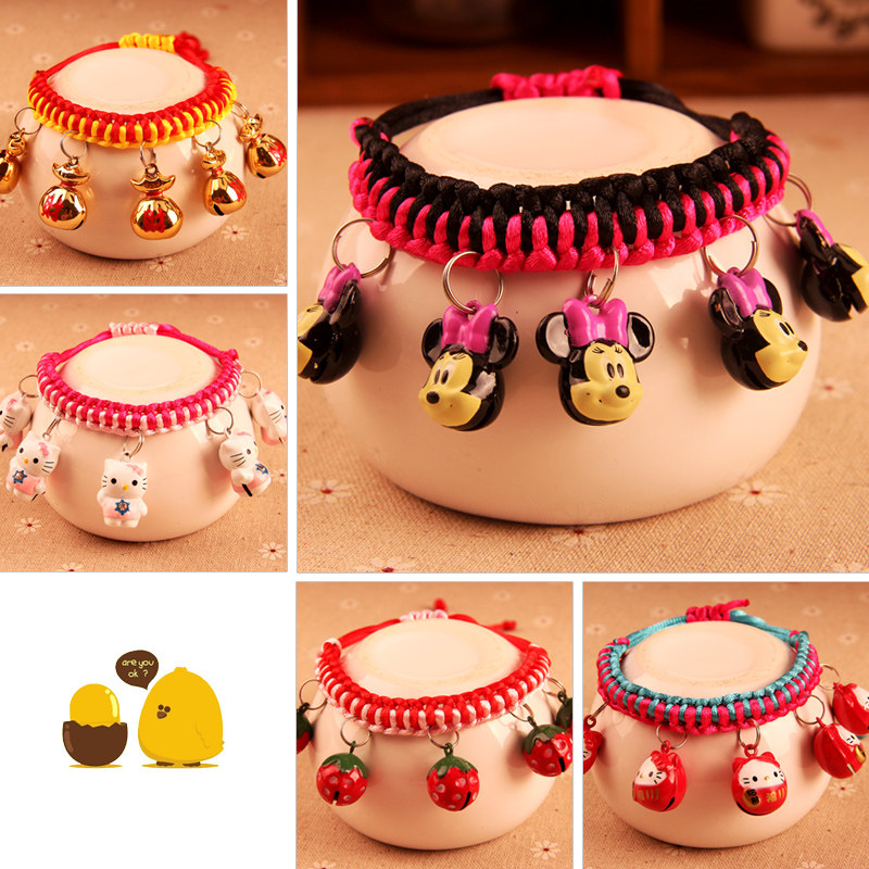 Dog bell necklace knitting bell hanging a Teddy necklace cat bell Pet cute decoration items