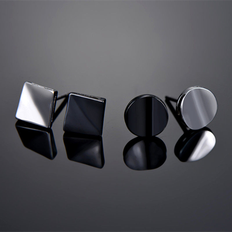 Sterling silver stud earrings 2021 new fashion men's earrings female geometric personality design sense wild simple single earrings
