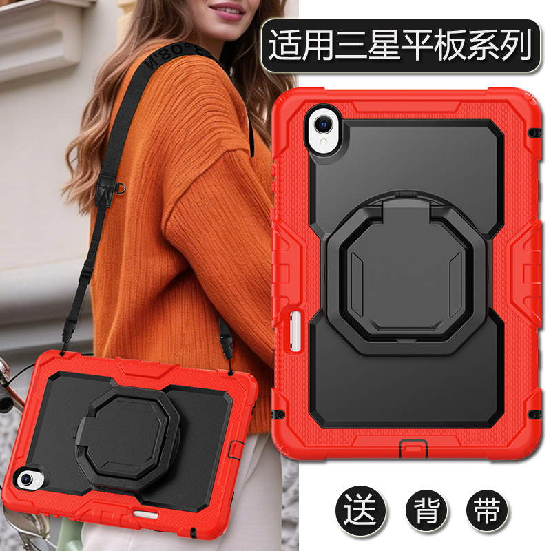 Suitable for Samsung Tab S9Plus Strap Tablet Case, Tab S11 Wristband Stand Protective Case, Tab S8Plus S10Fe+ Anti-Drop and Anti-Bend Back Cover, Tab A9 A11 A11Plus Case