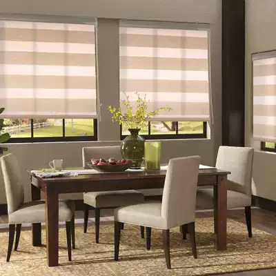 Korean soft gauze curtain jacquard roller blind double-layer full shading office living room dressing room bedroom shutter custom