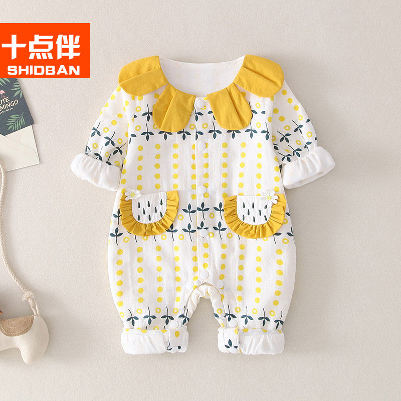 Baby Autumn Clothing Suit Nets Red Female Baby Princess Clothes Full Moon Out of Climbing Suit Long Sleeves Dress for Spring and Autumn