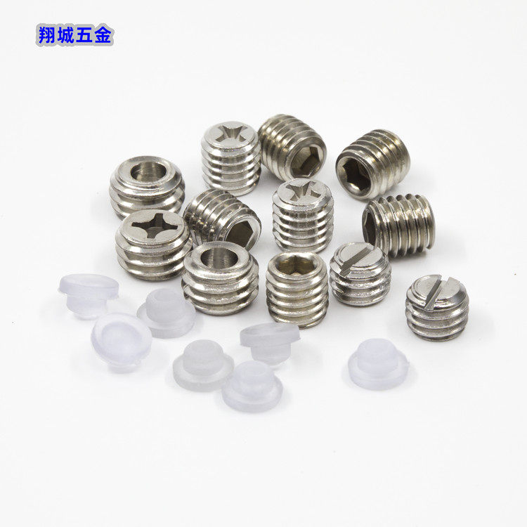 M10*6 8 10 ~ Cross Inner Hexagon 304 Glass Clip Lighting Screw Inlay Soft Glue Word Fixing Kimi Screw