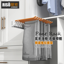 Promotion Side Clothing Wardrobe Pants Rack Finished Pants Rack Full Pull-out Push-and-pull Pants Rack Telescopic West Pants Rack Flocking Non-slip Pants Cramp