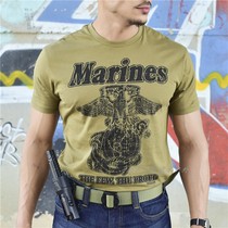  United States 7 62 tactical T-shirt mens Marines logo outdoor summer military fans tactical short-sleeved cotton