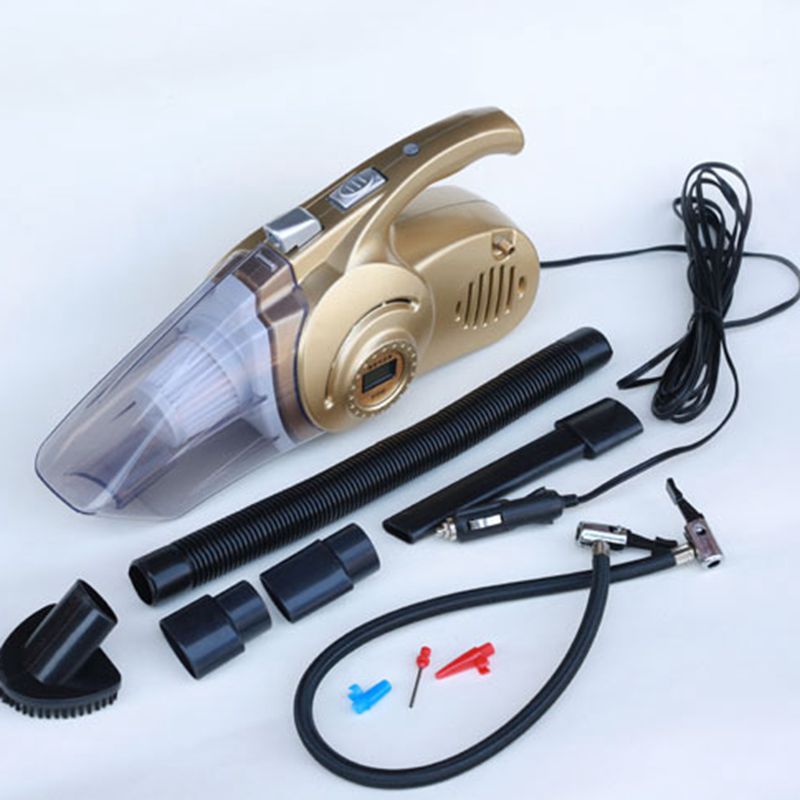 New number of digital display high power four all-in-one dry and wet dual purpose vehicle 12V vacuum cleaner 100W handheld cheering machine