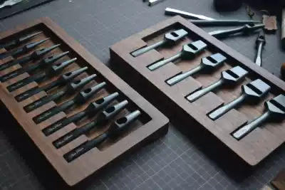 Deer warehouse black walnut storage box punching tool special storage box handmade leather special storage box