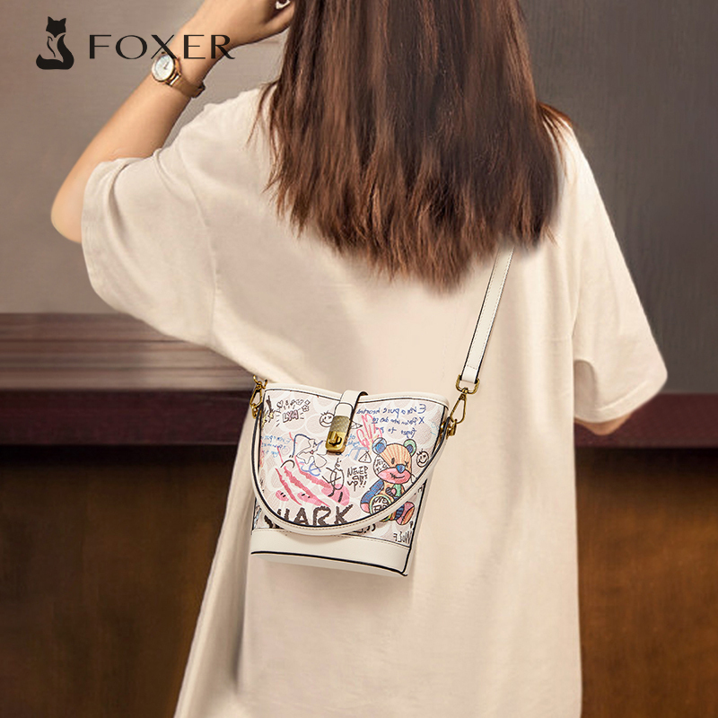 Foxer Handbag for Women 2026 New Cute Crossbody Bucket Bag for Girls Graffiti Super Popular Birthday Gift Foxer Handbag for Women 2026 New Cute Crossbody Bucket Bag for Girls Graffiti Super Popular Birthday Gift