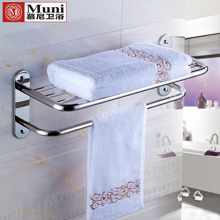 Towel Rack 304 Stainless Steel Bath Towel Rack Free of perforated bathroom clothes rack Hotel Gross Towel Rack Bathroom Pendant