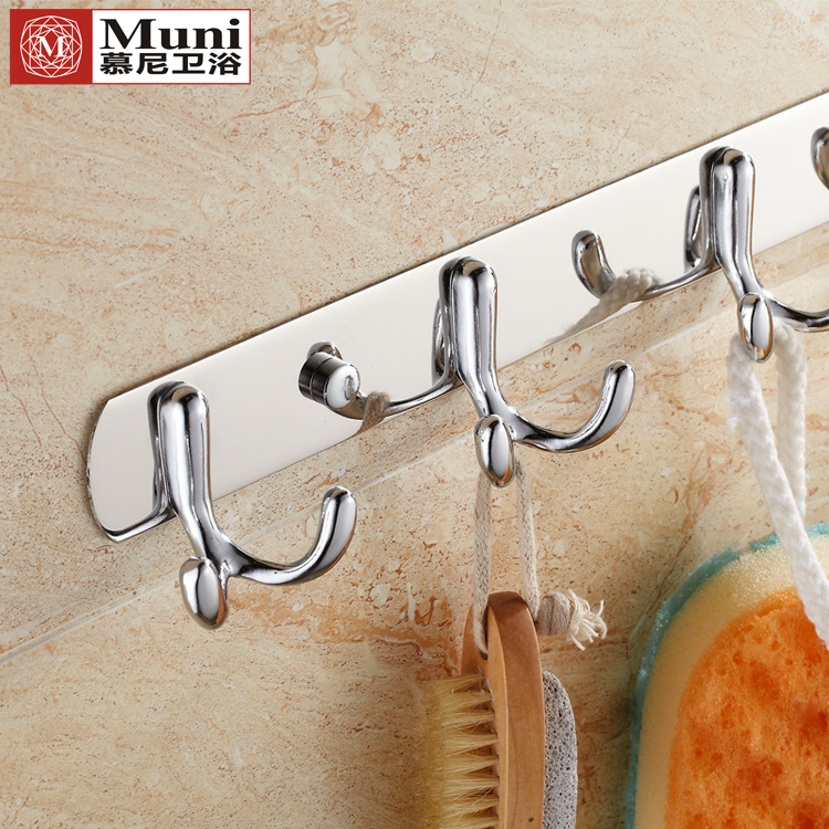 Hanging clothes hook Door back hook Stainless steel key clothes hook Bathroom double-headed coat hook Wardrobe row hook Wall hanging