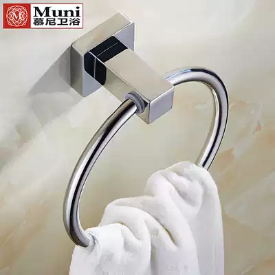 Powder room towel ring 304 stainless steel towel ring Non-perforated towel ring Towel rack hanging ring hand towel rack